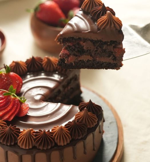 Double Chocolate Strawberry Cake