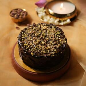 Chocolate Pistachio kunafa cake